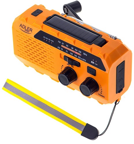 Enzo adler ad 1197 noodradio met handslinger inclusief ingebouwde zaklamp solar