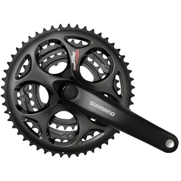 Shimano Crankstel 7 8 speed Tourney FC-A073 170 50-39-30T met vierkant als zwart