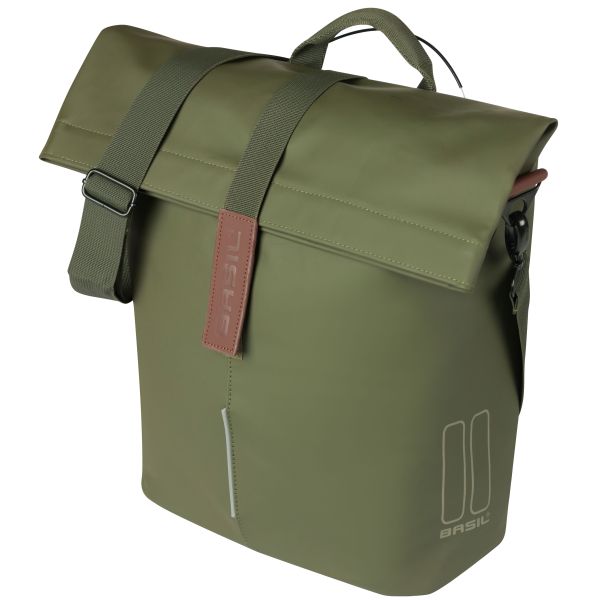 Basil fietsshopper city mik noppen 14-16 liter 11 x 29 x 36 cm - mosgroen