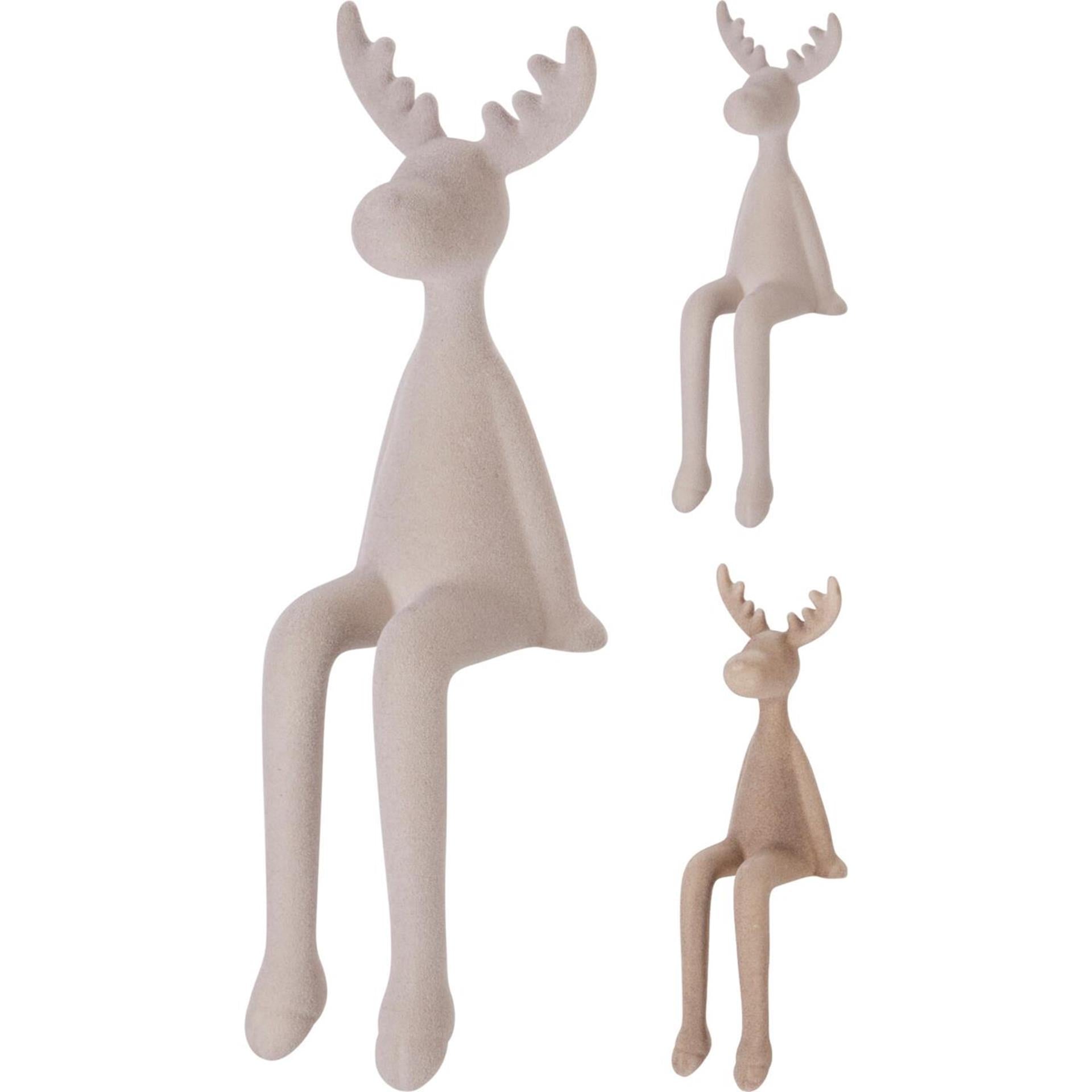 Rendier zittend 30cm 2ass kl
