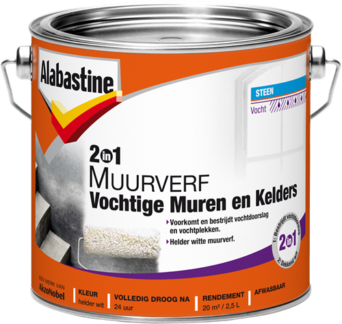 Alabastine 2in1 muurverf vocht m k | 2,5l - 5096050