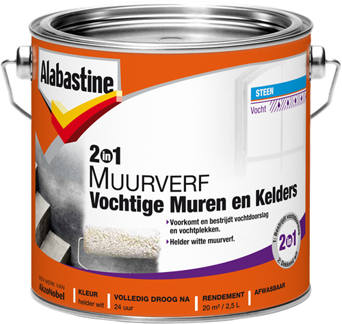 Alabastine 2in1 muurverf vocht m k | 2,5l - 5096050