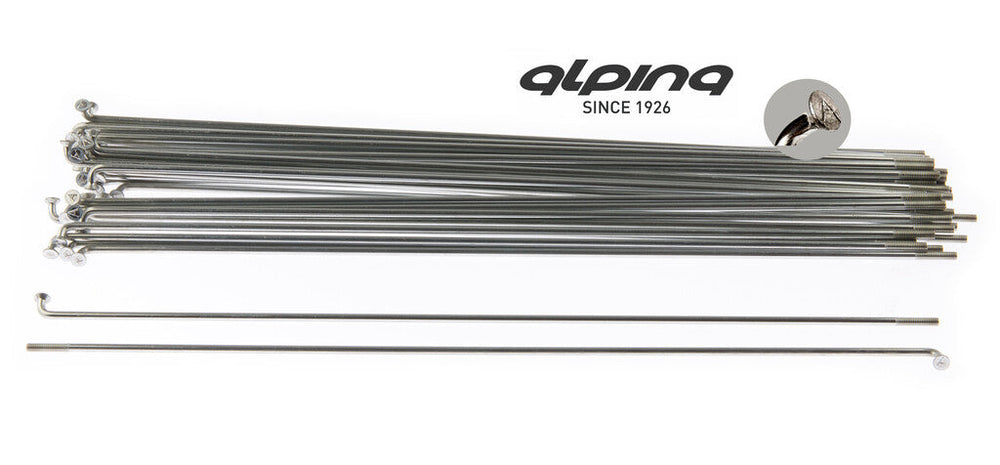 Alpina spaak 13x256 RVS per gros (144) zonder nippels