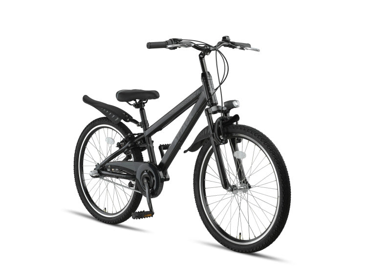 Altec attack mtb 24 inch jongens 3v v-brakes zwart