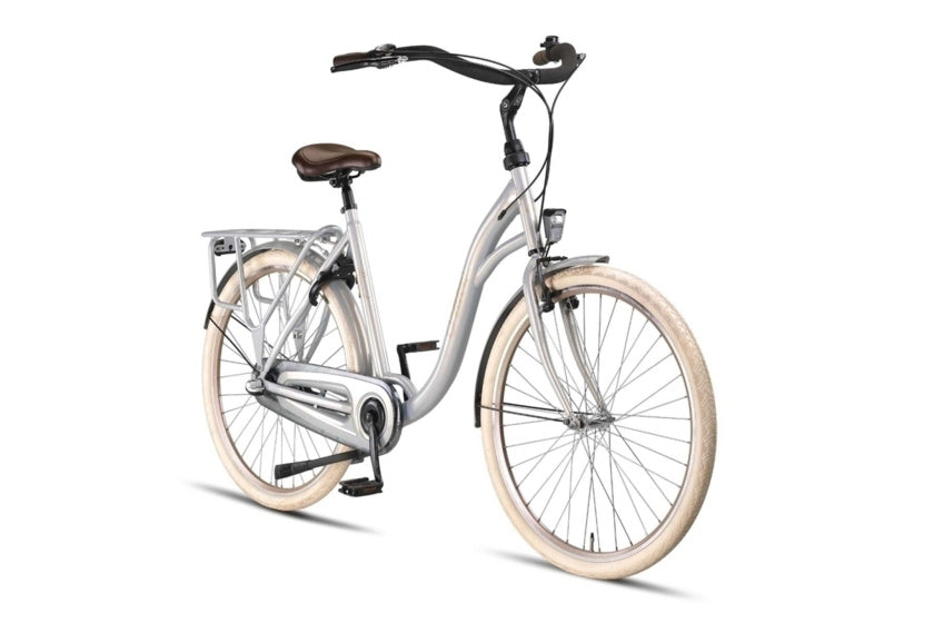 Altec sweet moederfiets 28 inch 56 cm dames 3v rollerbrake zilver