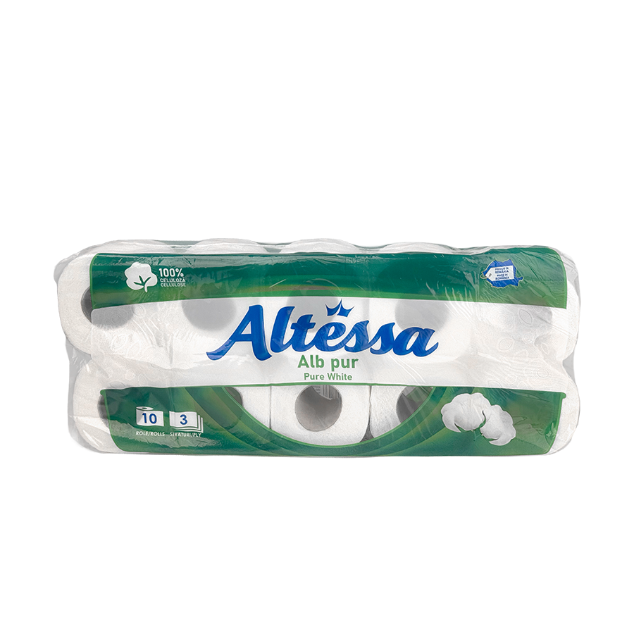 Altessa toiletpapier alb pur 3-laags 10 rollen