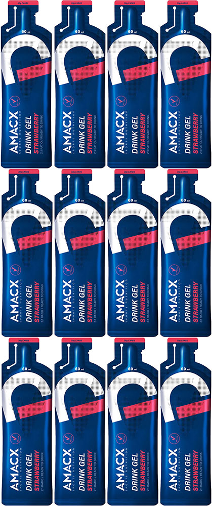 Amacx energy gel drink gel 12x60ml strawberry
