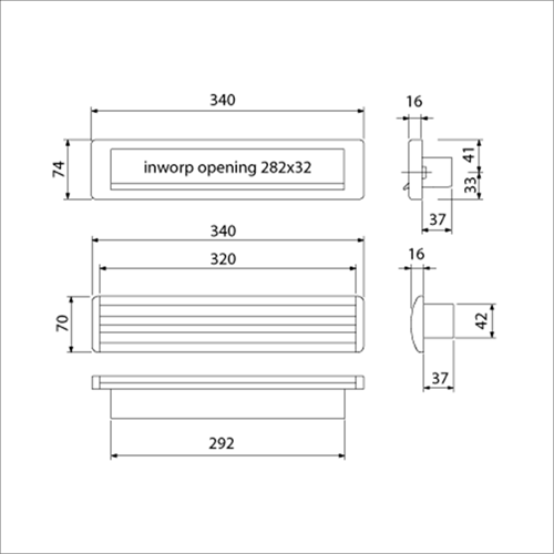 Ami briefplaat tochtklep ep 965 f1 schachtdelen deurdikte 58 62 climate comfort - 400525