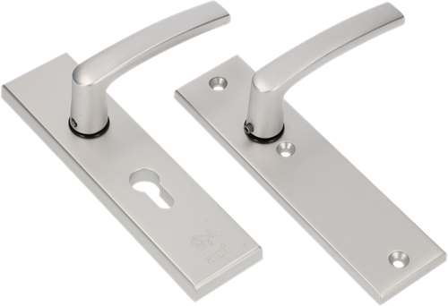 Ami veiligheidsbeslag 193*50 buiten profielcilinder 55 binnen blind + deurkruk 332 f1 deurdikte 38 42 mm - 821236