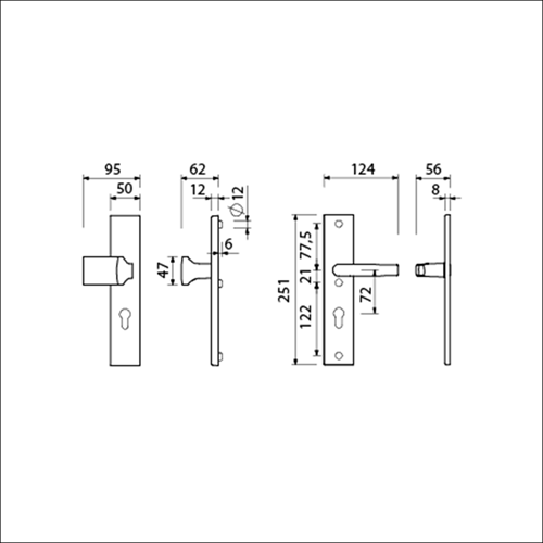 Ami veiligheidsbeslag 251 50 profielcilinder 72 varo 144 f1 +profielcilinder 72 + 332 m6 deurdikte 53 57 mm - 804661