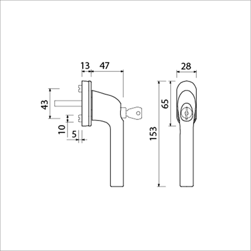 Ami veiligheidsbeslag raamgreep 822 7x32 wit9010 ovaal - 425658