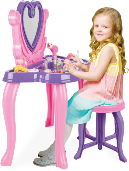 Hart speelgoedmake-uptafel met geluid paars 21-delig