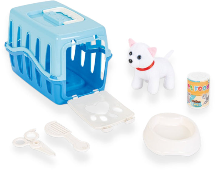 Knuffelkat met Verzorgingsset Reismand Blauw
