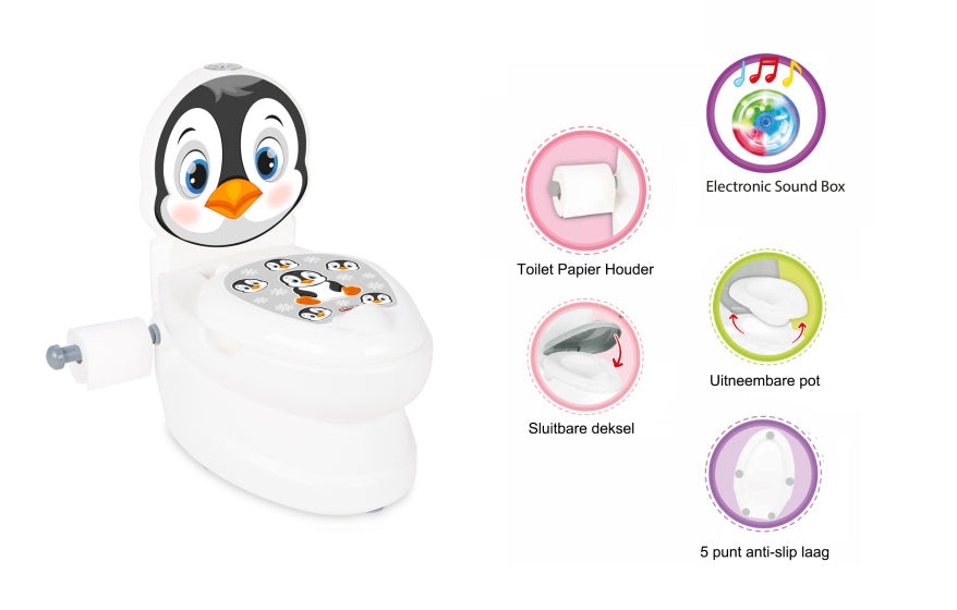 Penguin educatief plaspotje wit zwart