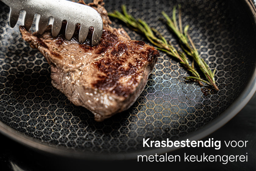 12-delige Pannenset Inductie met Honingraat Anti-aanbaklaag