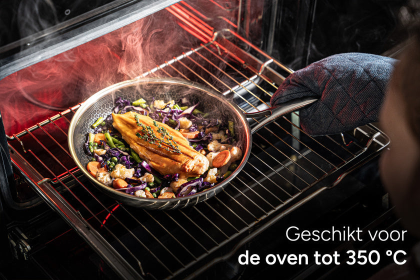 12-delige Pannenset Inductie met Honingraat Anti-aanbaklaag