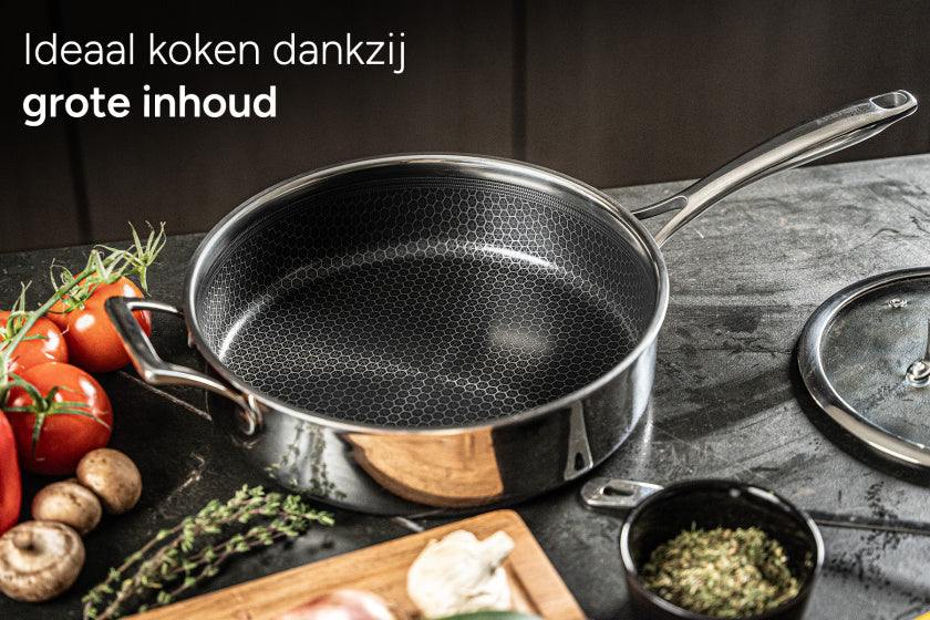 Hapjespan Inductie Ø 28 cm met Honingraat Anti-aanbaklaag