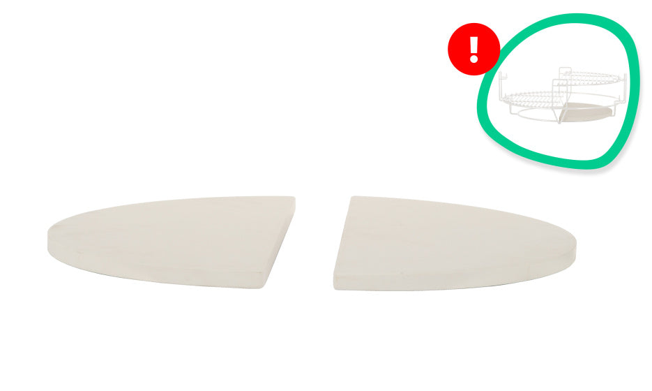 Hitteschild 2x Halve Maan voor Kamado Large