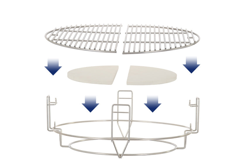 Hitteschild 2x Halve Maan voor Kamado Large