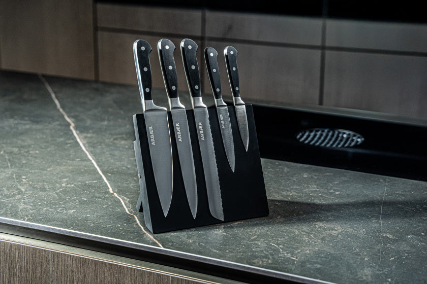 Messenset met magnetisch blok 6-delig - ABS handvatten - in Geschenkdoos