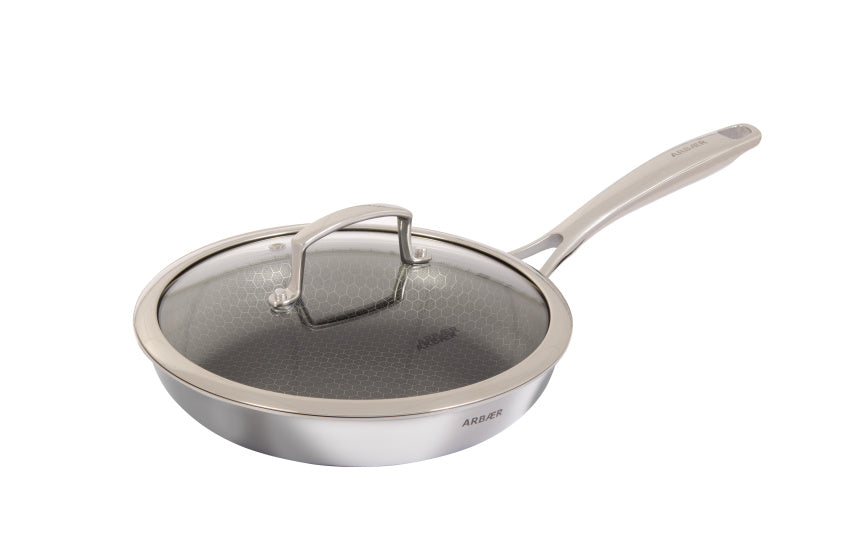 Koekenpan Inductie Ø 24 cm met Honingraat Anti-aanbaklaag met deksel