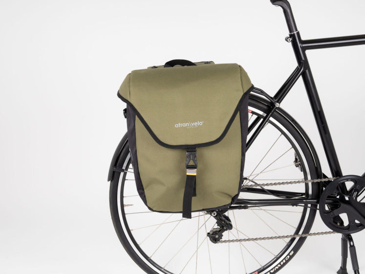 Atran velo zap enkele fietstas met avs adapter 25l groen