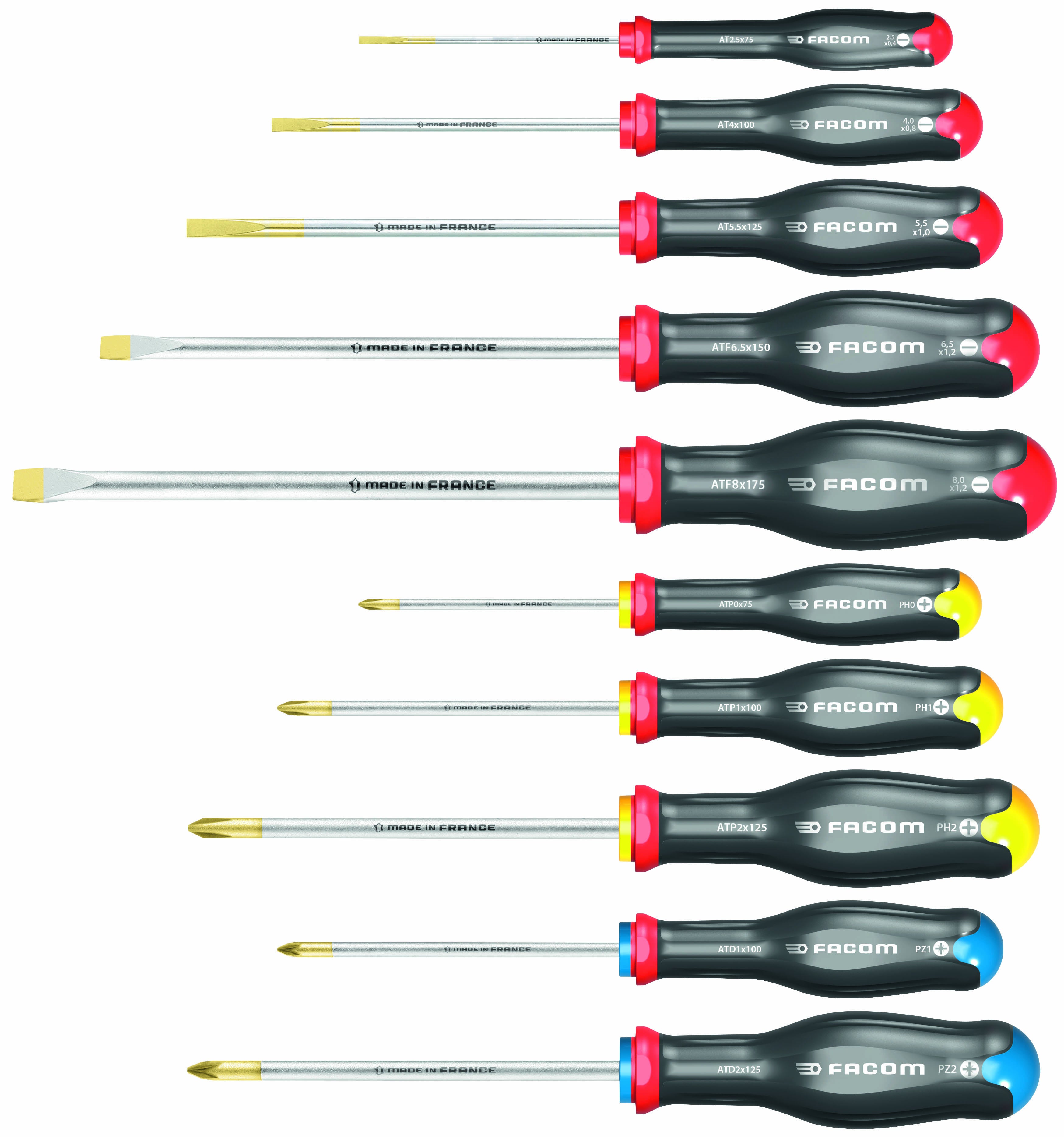 Facom set van 10 schroevendraaiers - atw.j10pb