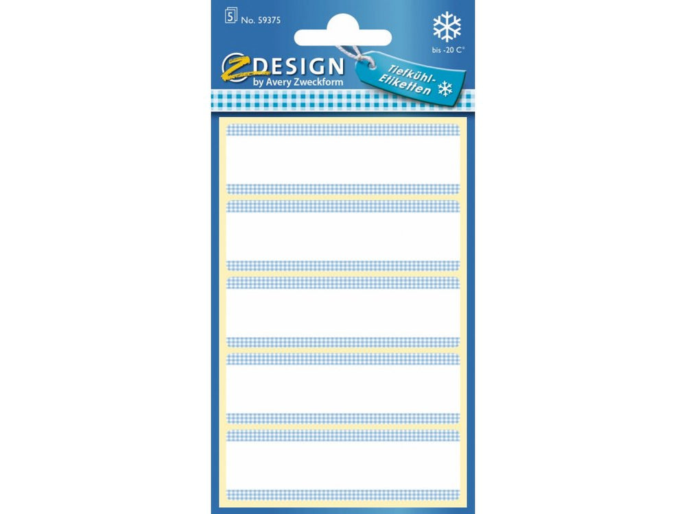 Kangaro diepvriesetiket z-design home 76x22mm 25 etiketten wit blauw. bundel a 10 pakjes