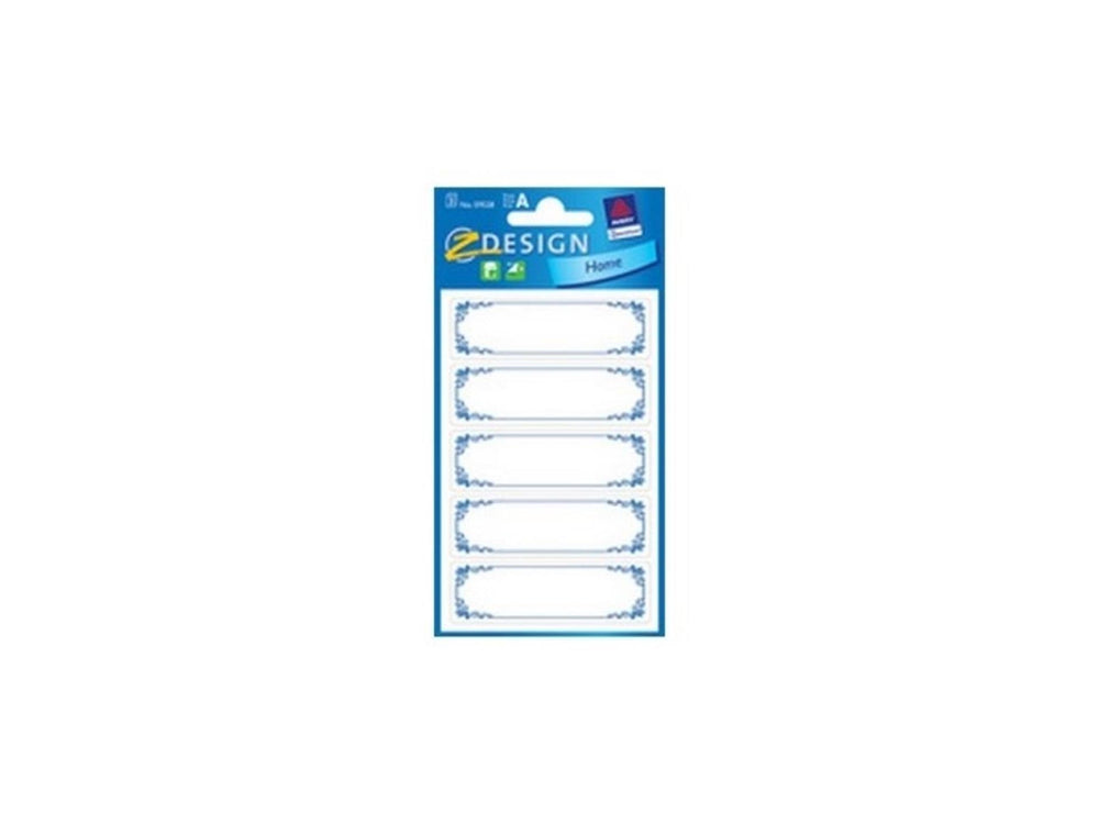 Kangaro huishoudetiket z-design home blauw gekaderd 12 stickers per pak, bundel a 10 pakjes