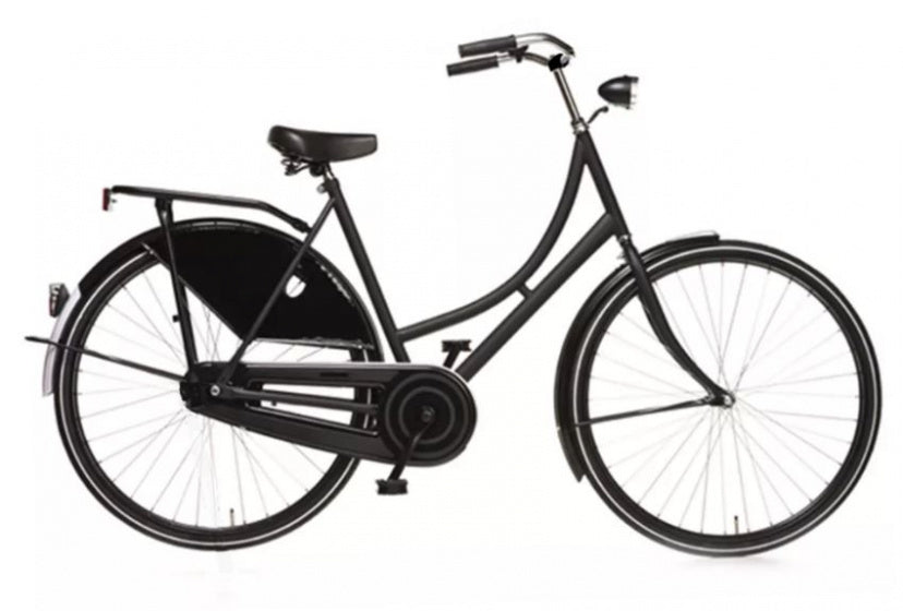 Avalon oma export d50cm remnaaf. mat zwart frame en voorvork