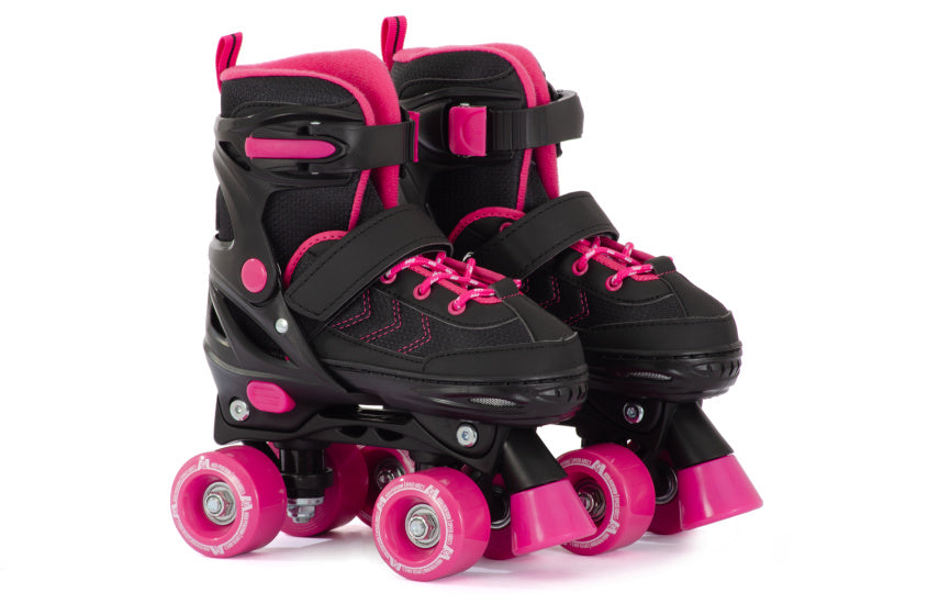 Verstelbare Rolschaatsen Semi-softboot Zwart Roze maat 35-38 (M)