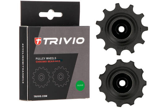 Trivio - derailleurwieltjes 11 11t chromo lagers