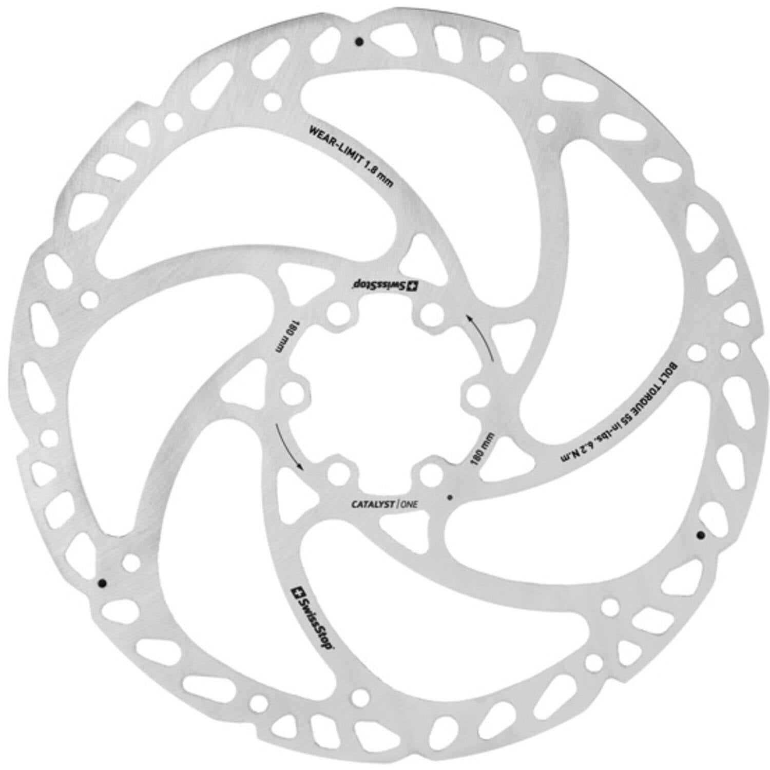 Swissstop - remschijf katalysator één 6 gaats 180mm