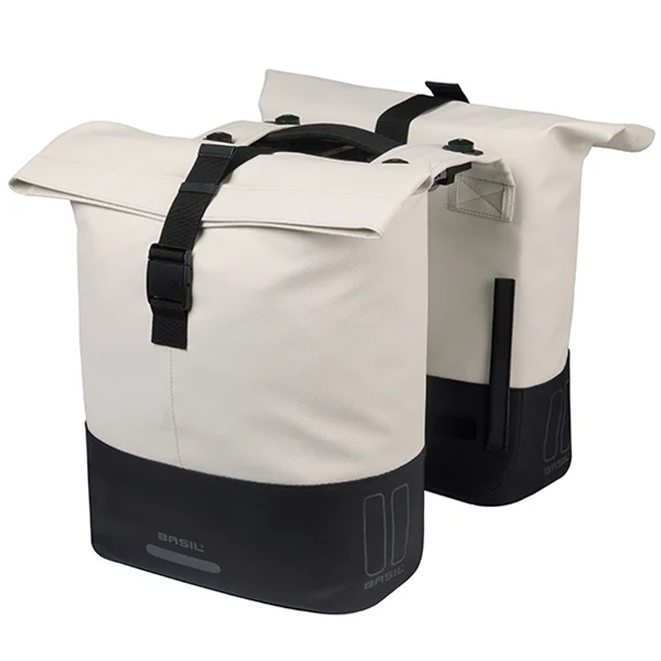 Basil b.v. dubbele fietstas basil cove mik 28-32l 14 x 29 x 36 cm - wit zwart