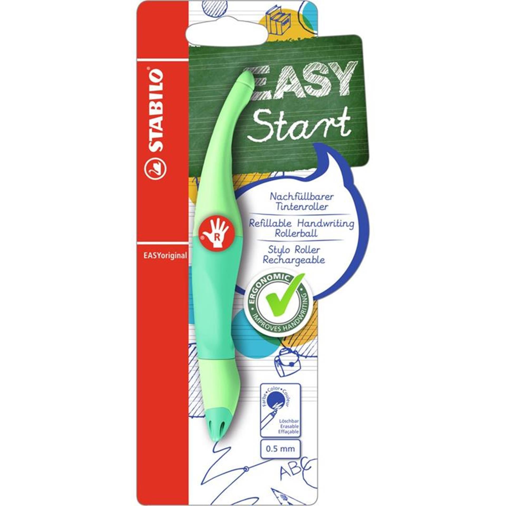 Stabilo easyoriginal - ergonomische rollerball - rechtshandig - pastel kennis mint