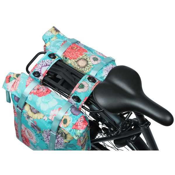 Basil Bloom Field dubbele fietstas, waterdicht, hemelsblauw, 35L