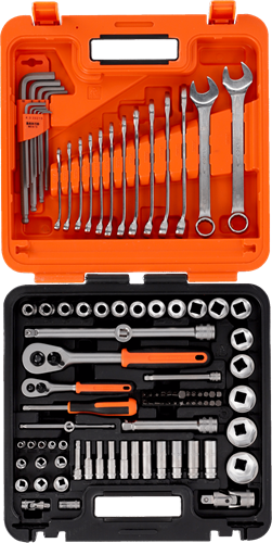 Bahco 1 4 en 1 2 diepe dopsleutelset met metrisch zeskantprofiel, inbussleutelset en combinatiesleutelset | 98 stuks - s98mc1h