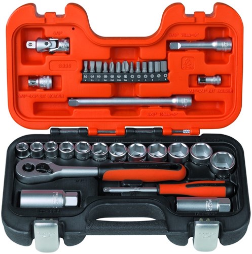 Bahco dopsleutelset 33 dlg s-330-1 4+3 8 quot;