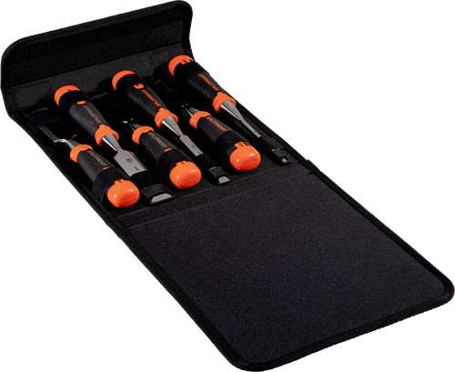 Bahco 434-s6-pp 6-dlg ergonomische beitelset in polyester houder | 434-s6-pp