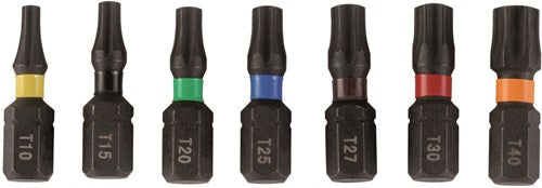 Bahco torsiebit 1 4 | heavy-duty | voor torx® schroeven | gekleurd | t20 x 25 mm - retailverpakking - 66im t20c-2p
