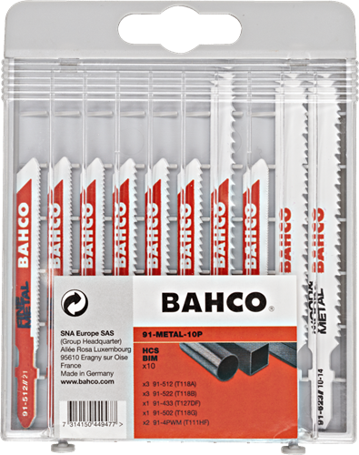 Bahco decoupeerzagenset voor metaal | 10-delig - 91-metal-10p