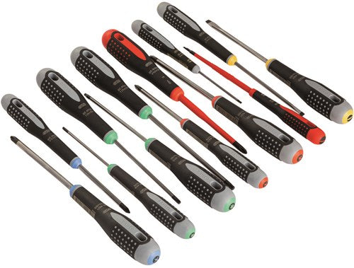 Bahco schroevendraaier ergo™ | driecomponentengreep | gleuf | phillips | pozidriv | torx® - 13-delig - be-9879
