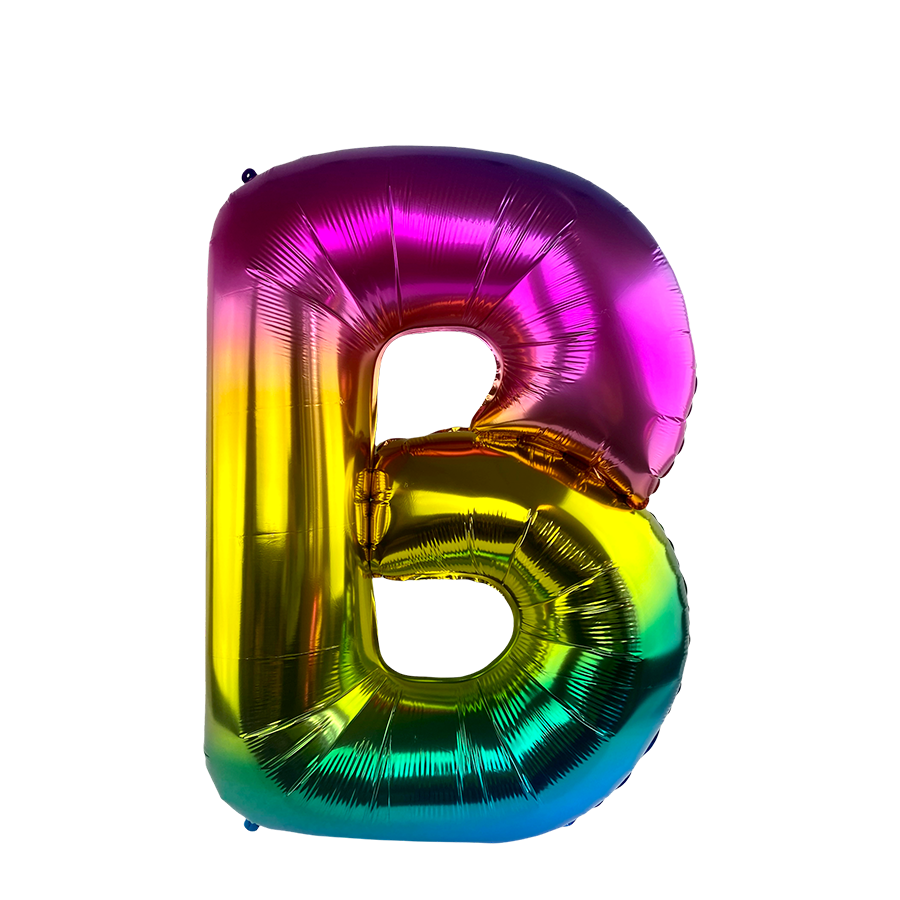 Ballon folie letter b rainbow 86cm