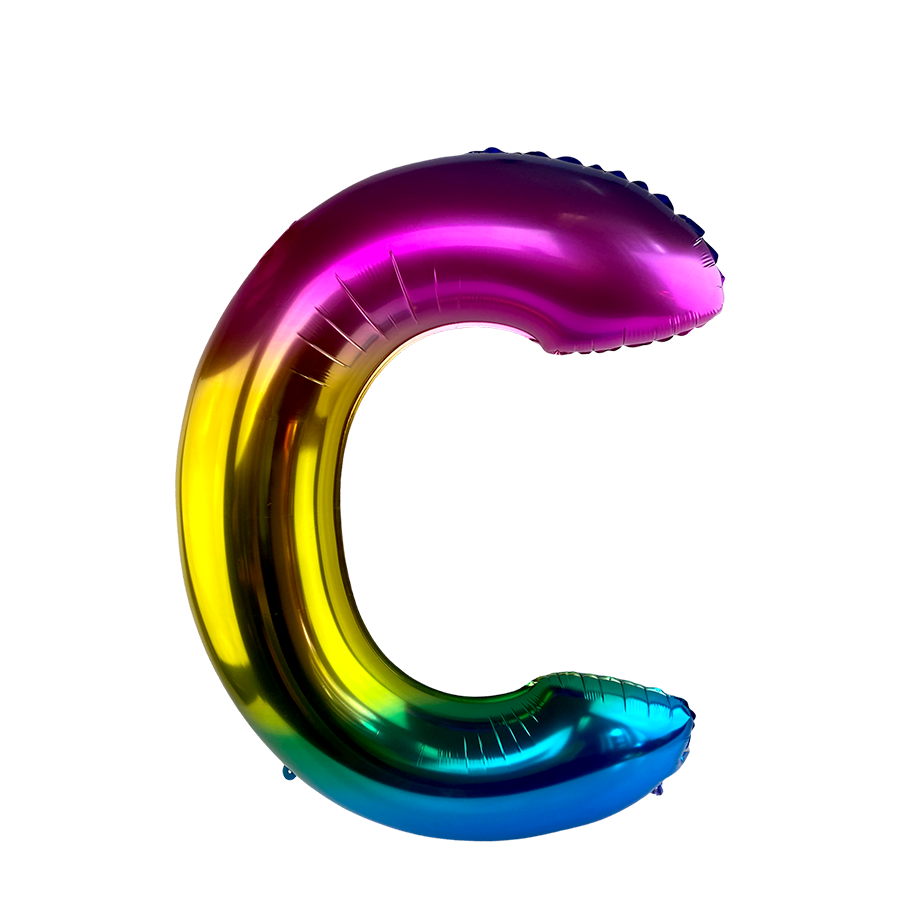 Ballon folie letter c rainbow 86cm
