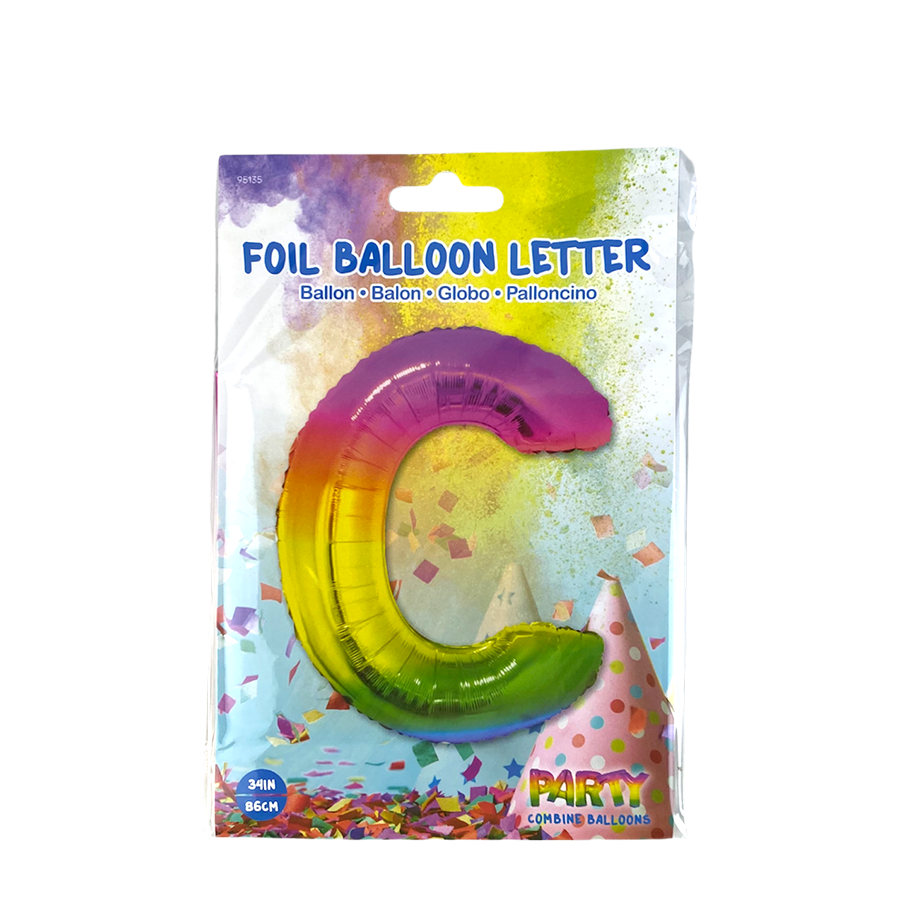 Ballon folie letter c rainbow 86cm