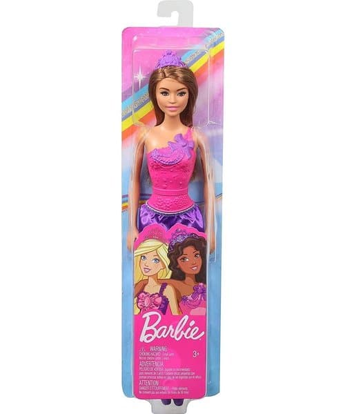 Dinotoys apeldoorn barbie prinses bruin haar met roze outfit en paarse strike