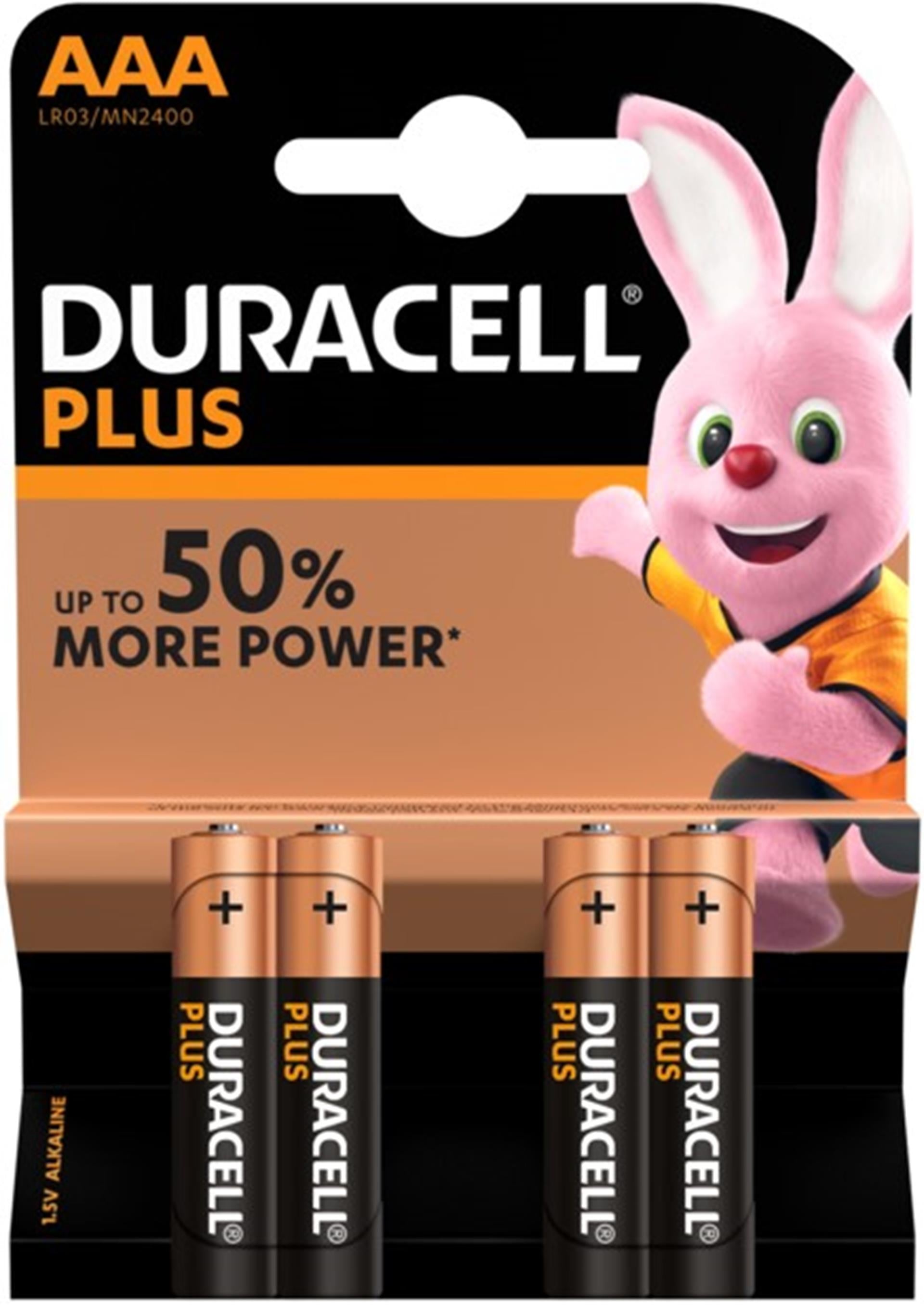 Duracell aaa batterij plus 100% kaart a 4