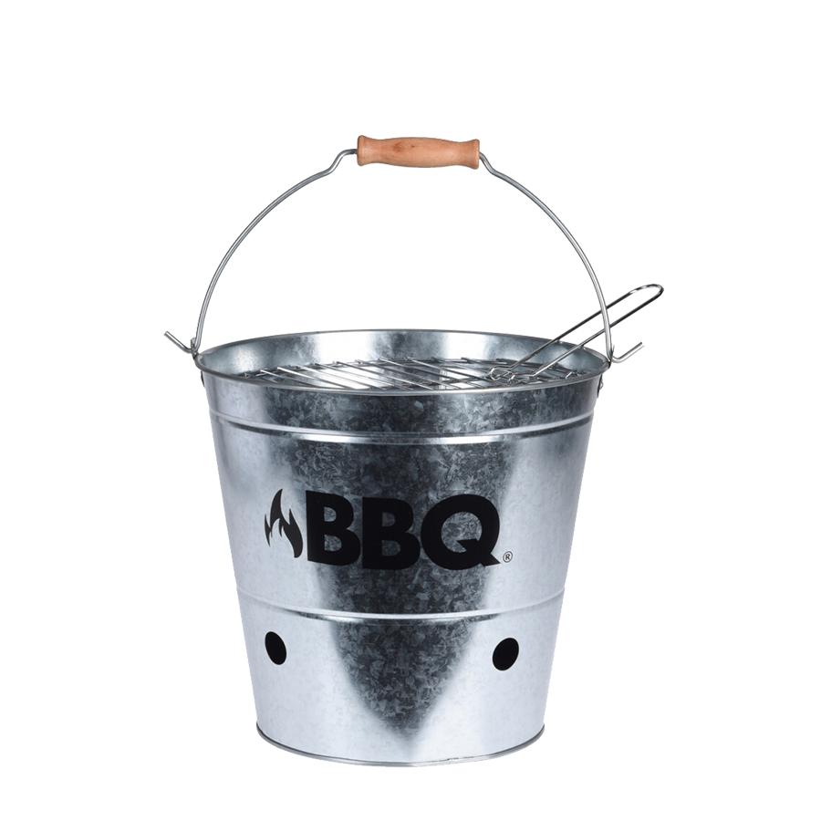 Bbq barbecue emmer zilver ø26,5cm