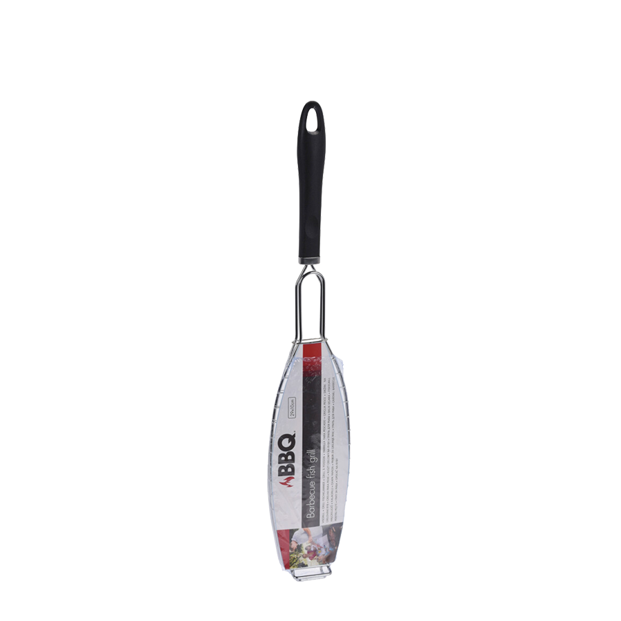 Bbq visgrill 58 cm zwart chroom