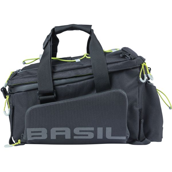Basil Miles XL Pro rack bag - waterproof - sporty - black lime - 9-36L - MIK RT adapter plates